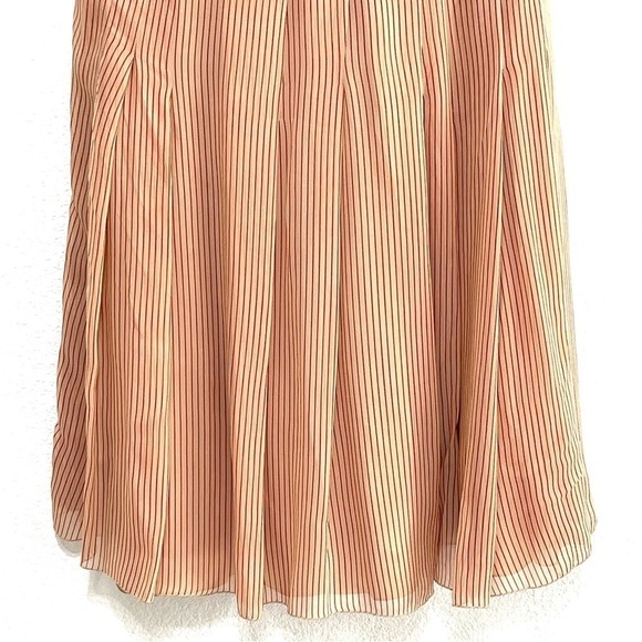 Akris Punto Woman 100% SILK Red Stripe Skirt Size 4 - Picture 5 of 14